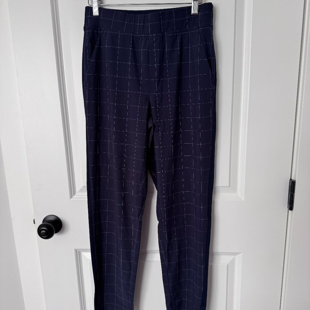 Athleta Brooklyn Pants - Navy Windowpane Print (EUC)